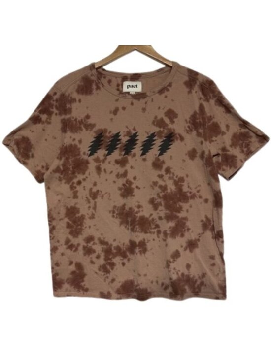 Pact Other - Pact Organic Cotton Grateful Dead Lightning Bolt Tie Dye T-Shirt Brown Large